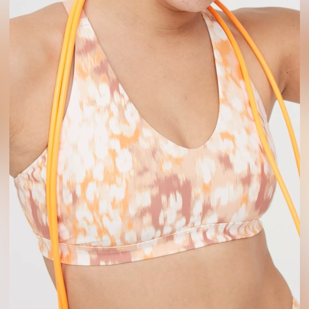 Aerie Offline Shiny Strappy Back Sports Bra in Cedar Expedition